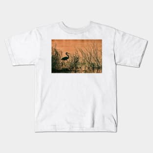 Heron at dusk Kids T-Shirt